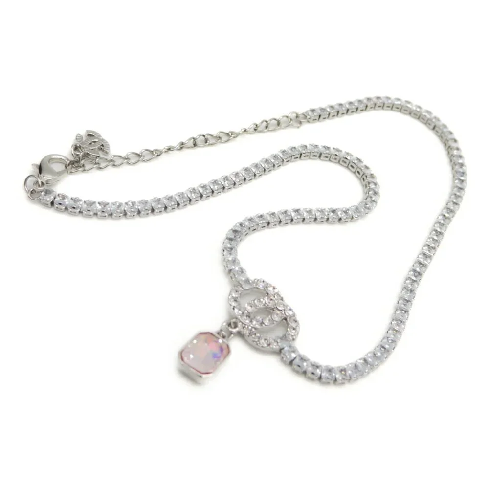 CHANEL Pink Logo Necklace